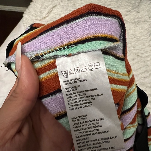 Urban Outfitters Striped Knit High Waisted Crop Knit Pants Trousers - Picture 5 of 5